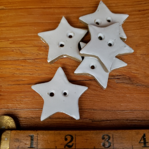 5 Handmade Pottery Buttons - Picture 2 of 2